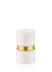 BEYAZ EKRU GOLD BANTLI MUM 7X12CM