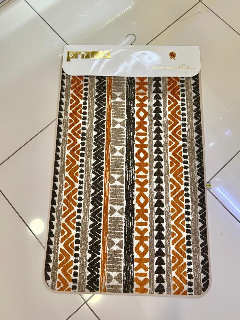 JAKAR TURUNCU DESENLİ 2'Lİ BANYO PASPASI 60X100 + 50X60CM