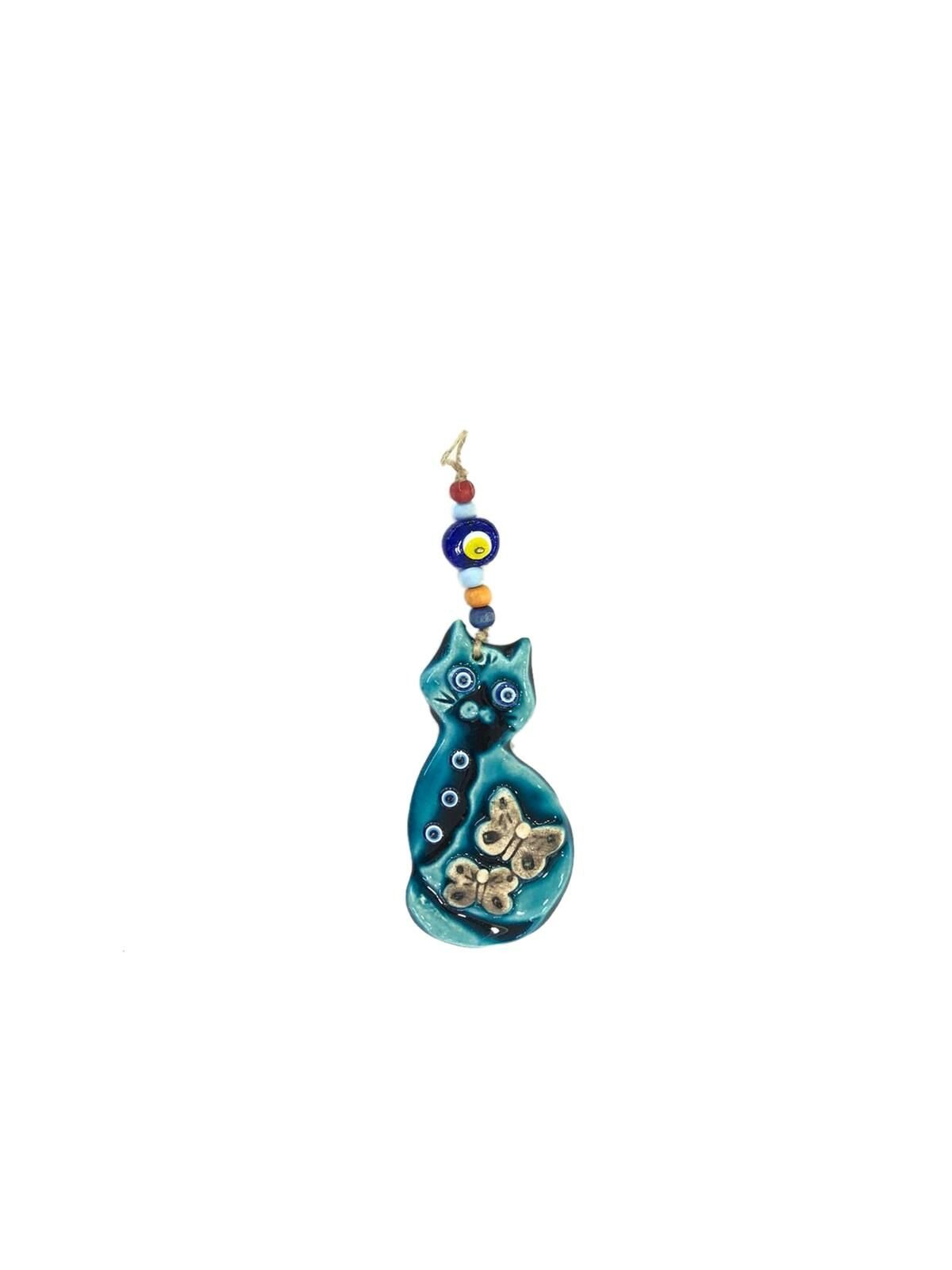MAVİ KEDİ NAZARLIK 13CM