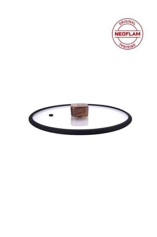 BIEN ALÜMİNYUM SİYAH SİLİKON ÇERÇEVELİ CAM KAPAK 24CM