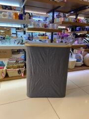 GRİ 2 BÖLMELİ KATLANIR ÇAMAŞIR SEPETİ 57X37X70CM