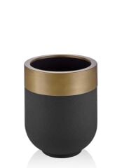 ALTIN-SİYAH GALVENİZ SAKSI 50CM