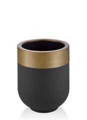 ALTIN-SİYAH GALVENİZ SAKSI 50CM