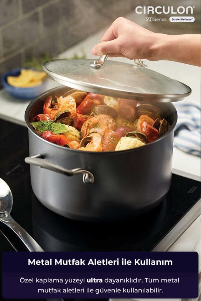 CİRCULON CAM KAPAKLI TENCERE 24X13,5CM