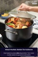 CİRCULON CAM KAPAKLI TENCERE 24X13,5CM