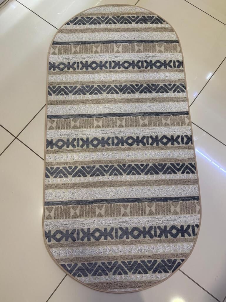 JAKAR GRİ DESENLİ OVAL YOLLUK/PASPAS 75X150CM