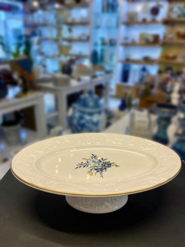 ROLYEF BLUE AYAKLI KAYIK TABAK 32X20CM