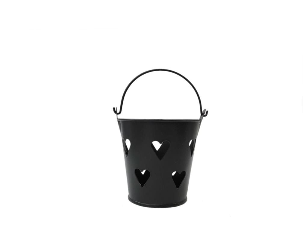SİYAH KALPLİ MUMLUK 14CM