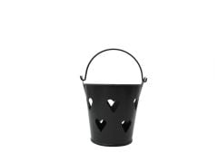 SİYAH KALPLİ MUMLUK 14CM