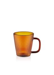 STRİPED AMBER BOROSİLİKAT CAM TEKLİ FİNCAN 130ML