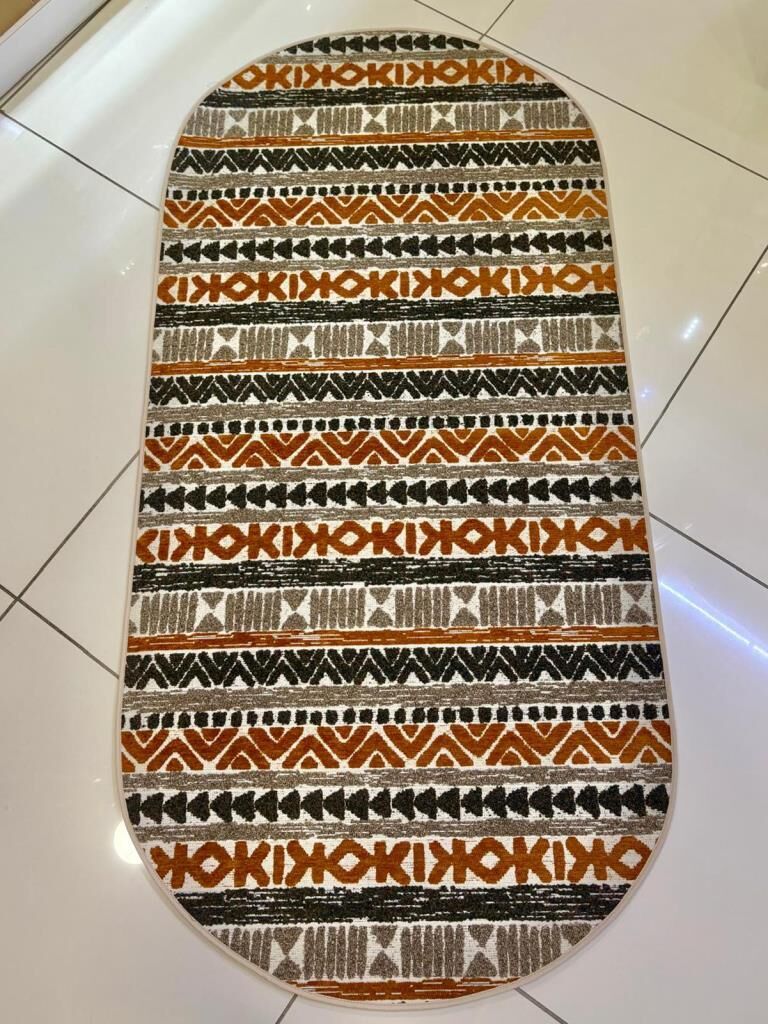 JAKAR TURUNCU DESENLİ OVAL YOLLUK/PASPAS 75X150CM