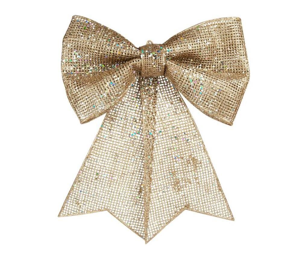 KETEN DOKULU ALTIN NOEL FİYONK DEKOR 43CM