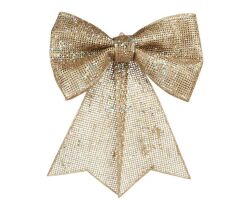 KETEN DOKULU ALTIN NOEL FİYONK DEKOR 43CM