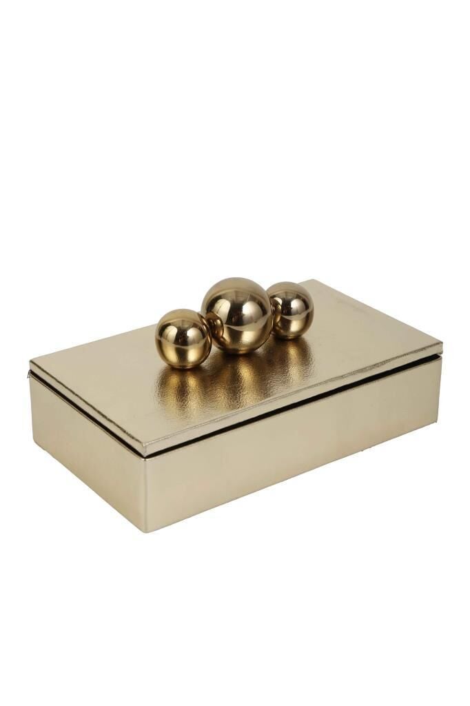 ALTIN KULPLU DEKORATİF KUTU 11X20CM