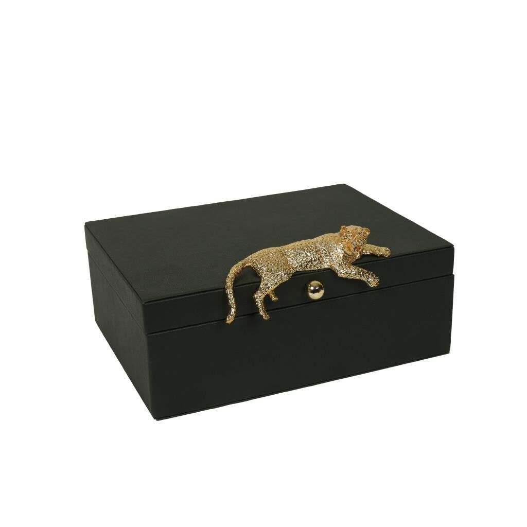 SİYAH GOLD JAGUAR DEKORATİF KUTU