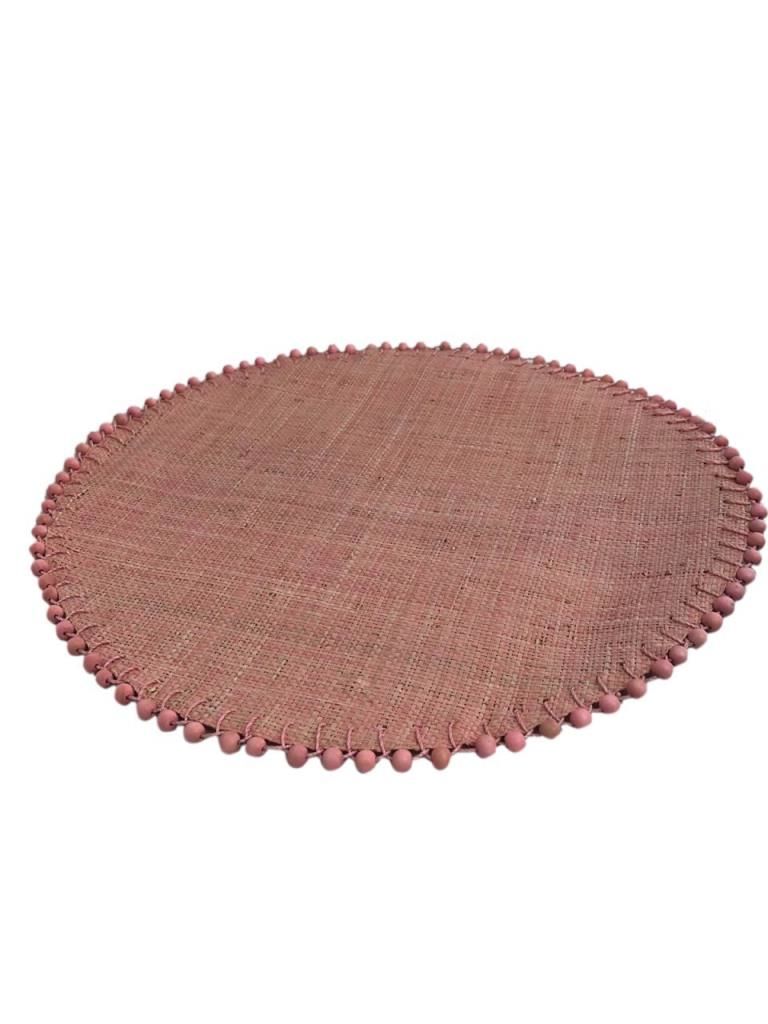 PEMBE YUVARLAK BONCUKLU AMERİKAN SERVİS