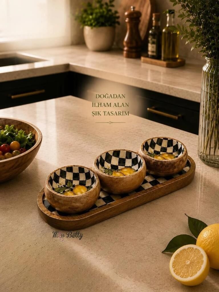 LEMON 4 PARÇA TEPSİLİ SUNUMLUK/ÇEREZLİK