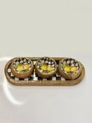 LEMON 4 PARÇA TEPSİLİ SUNUMLUK/ÇEREZLİK