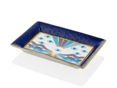 BLUE EYE MAVİ BEYAZ DİKDÖRTGEN DEKORATİF TABAK 17CM