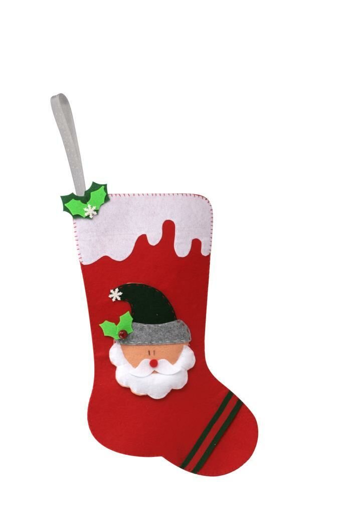 KIRMIZI NOEL BABA ÇORAP DEKOR/SÜS 31X16CM