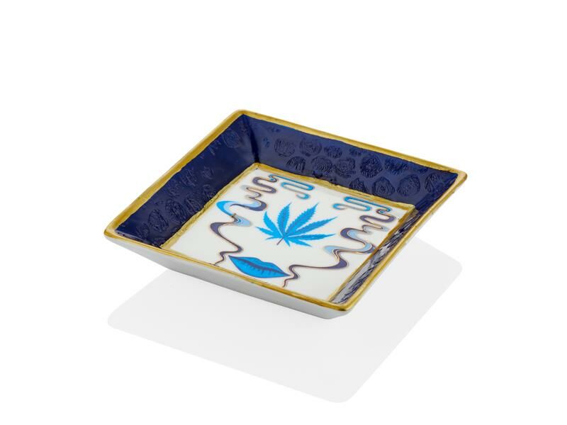 BLUE EYE MAVİ BEYAZ KARE  DEKORATİF TABAK 11CM