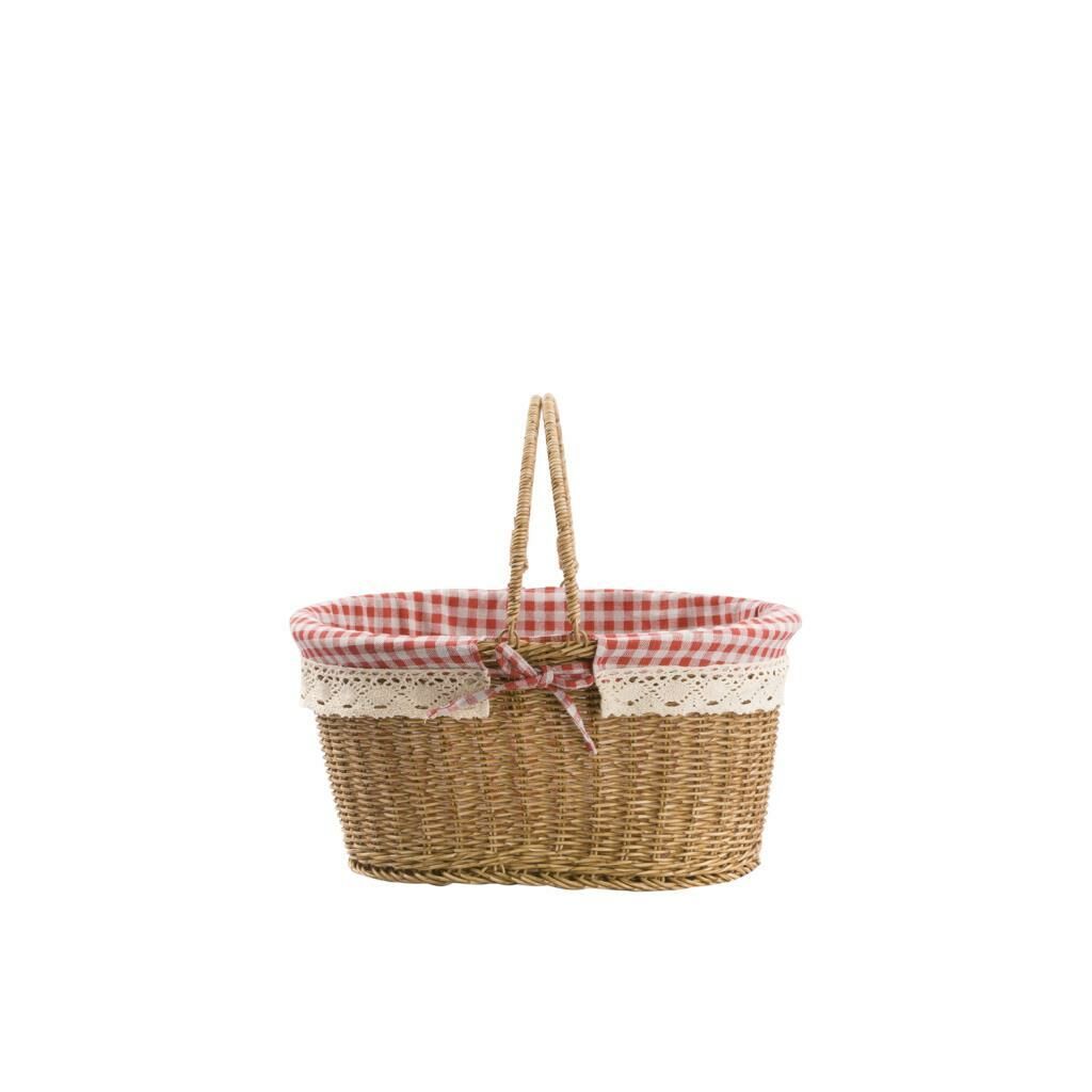 SENTETİK HASIR OVAL PİKNİK SEPETİ 27CM