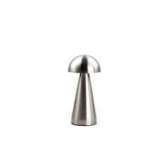 GÜMÜŞ MANTAR MODEL DOKUNMATİK LEDLİ ŞARJLI MASA LAMBASI/ABAJUR 21CM