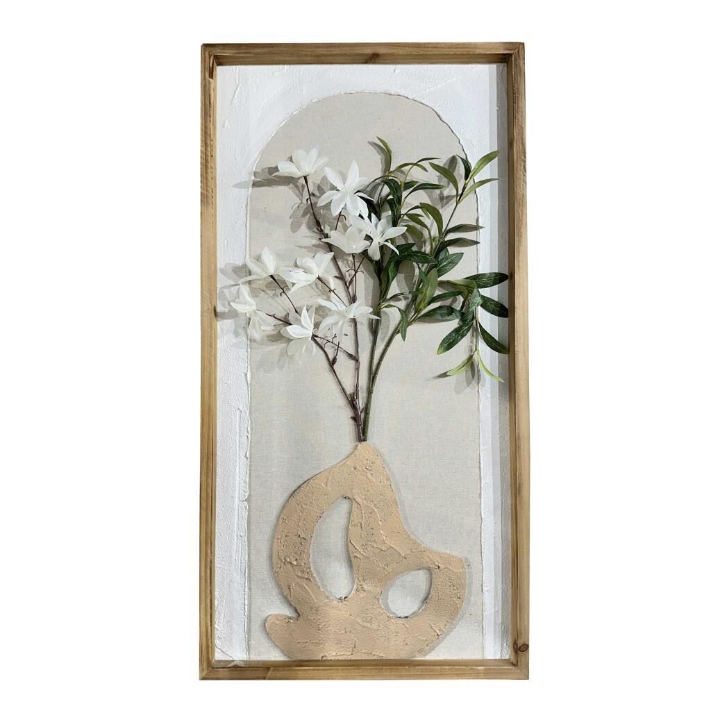 3 BOYUTLU ÇİÇEK DEKORATİF TABLO 40X80CM