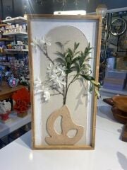 3 BOYUTLU ÇİÇEK DEKORATİF TABLO 40X80CM