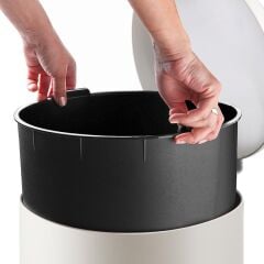 BOMBE KAPAKLI ÇÖP KOVASI 30 LİTRE MAT BEJ