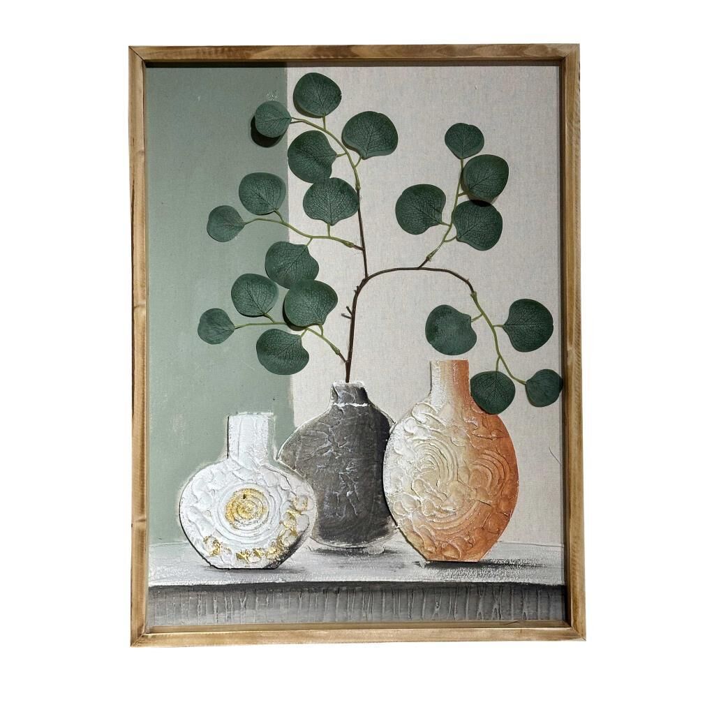 3 BOYUTLU YAPRAK DEKORATİF TABLO 50X70CM