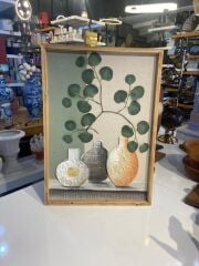 3 BOYUTLU YAPRAK DEKORATİF TABLO 50X70CM