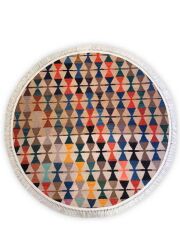 6005 ETNİK DESEN YUVARLAK KAYDIRMAZ HALI 140cm