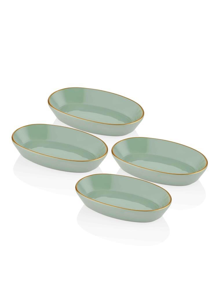 BASIC YEŞİL 4'LÜ KAYIK TABAK 17CM