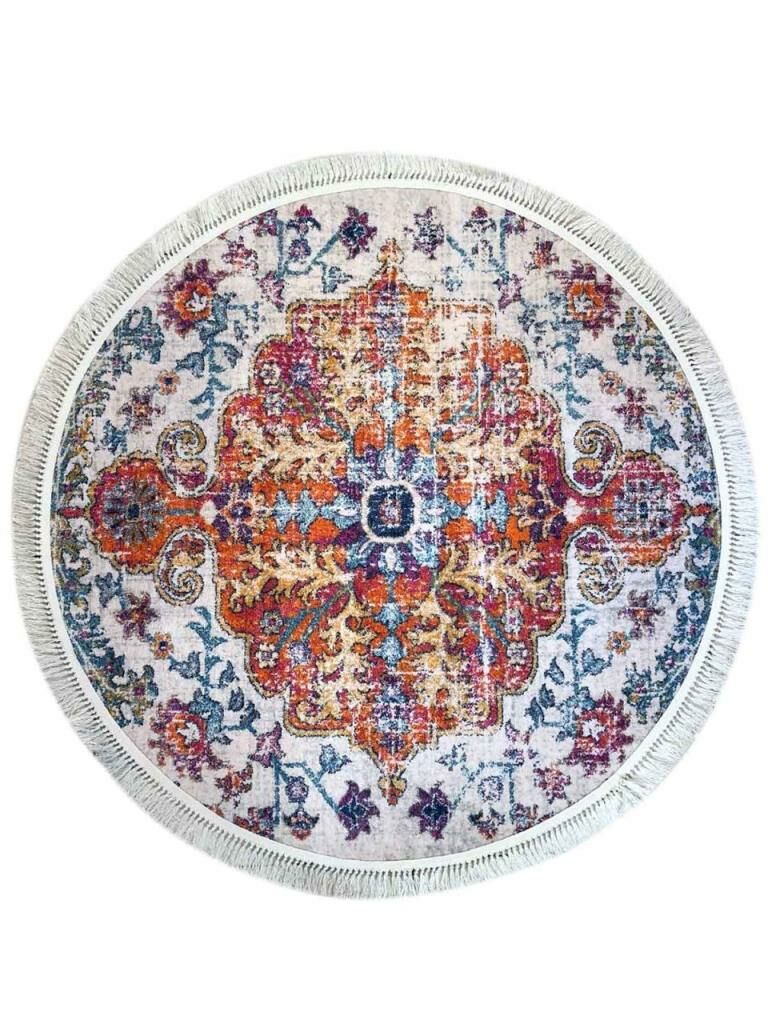 6003 KİLİM DESEN YUVARLAK KAYDIRMAZ HALI 140cm