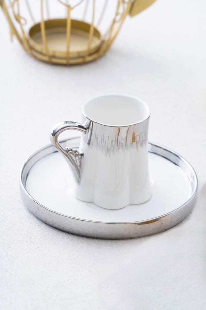 AURORA GÜMÜŞ 6 KİŞİLİK TÜRK KAHVESİ FİNCANI