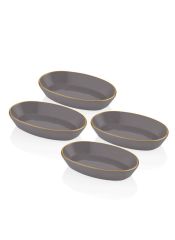 BASIC GRİ 4'LÜ KAYIK TABAK 17CM
