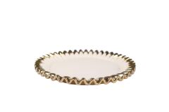 BEYAZ ALTIN AVANGARDE YUVARLAK SUNUM TABAK 28CM