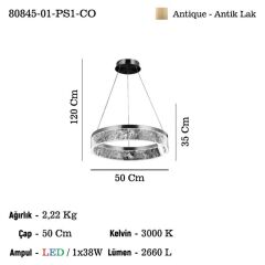 MINOSA GÜN IŞIĞI LEDLİ AVİZE 38W