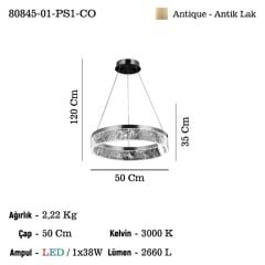 MINOSA GÜN IŞIĞI LEDLİ AVİZE 38W