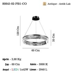 MINOSA BÜYÜK GÜN IŞIĞI LEDLİ AVİZE 42W-3000K