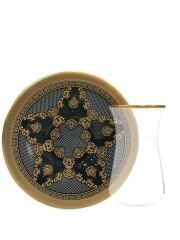 SİYAH ALTIN YILDIZ DESEN 6 KİŞİLİK ÇAY SETİ