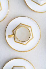 BEYAZ ALTIN 6 KİŞİLİK TÜRK KAHVESİ FİNCANI