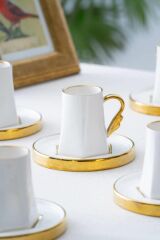 BEYAZ ALTIN 6 KİŞİLİK TÜRK KAHVESİ FİNCANI