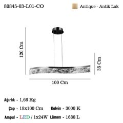 MINOSA GÜN IŞIĞI LEDLİ MASA ÜZERİ AVİZE 24W-3000K