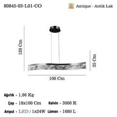 MINOSA GÜN IŞIĞI LEDLİ MASA ÜZERİ AVİZE 24W-3000K