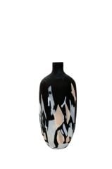 MAT SİYAH CAM VAZO 18X45CM