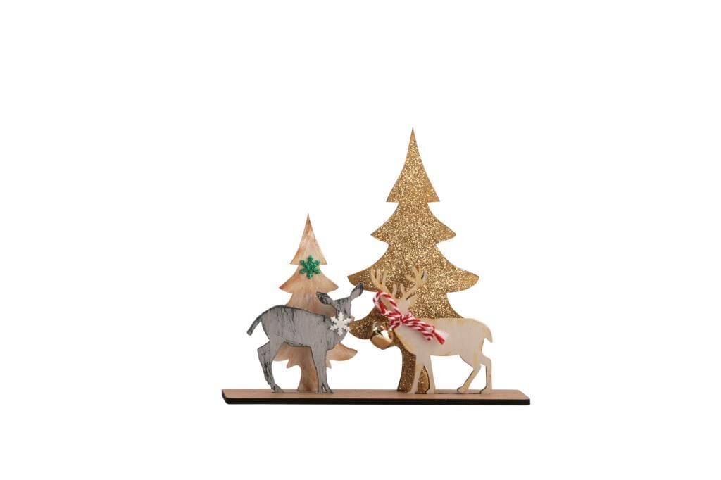 ÇAM GEYİK AHŞAP DEKOR 20X18CM