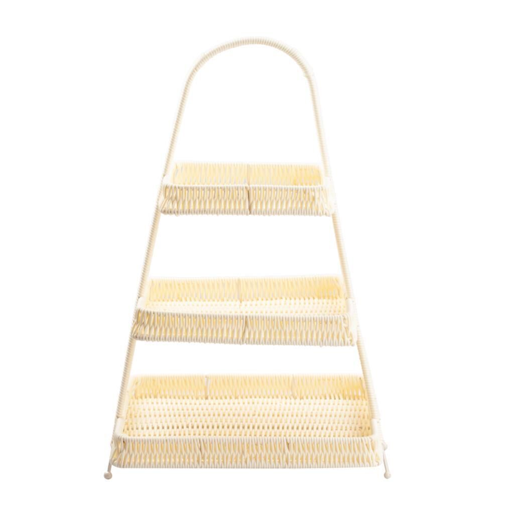 SENTETİK HASIR KREM 3 KATLI KARE SUNUMLUK 50CM