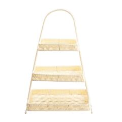 SENTETİK HASIR KREM 3 KATLI KARE SUNUMLUK 50CM
